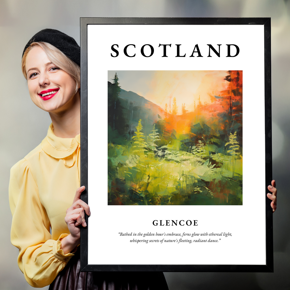 Person holding a poster of Glencoe