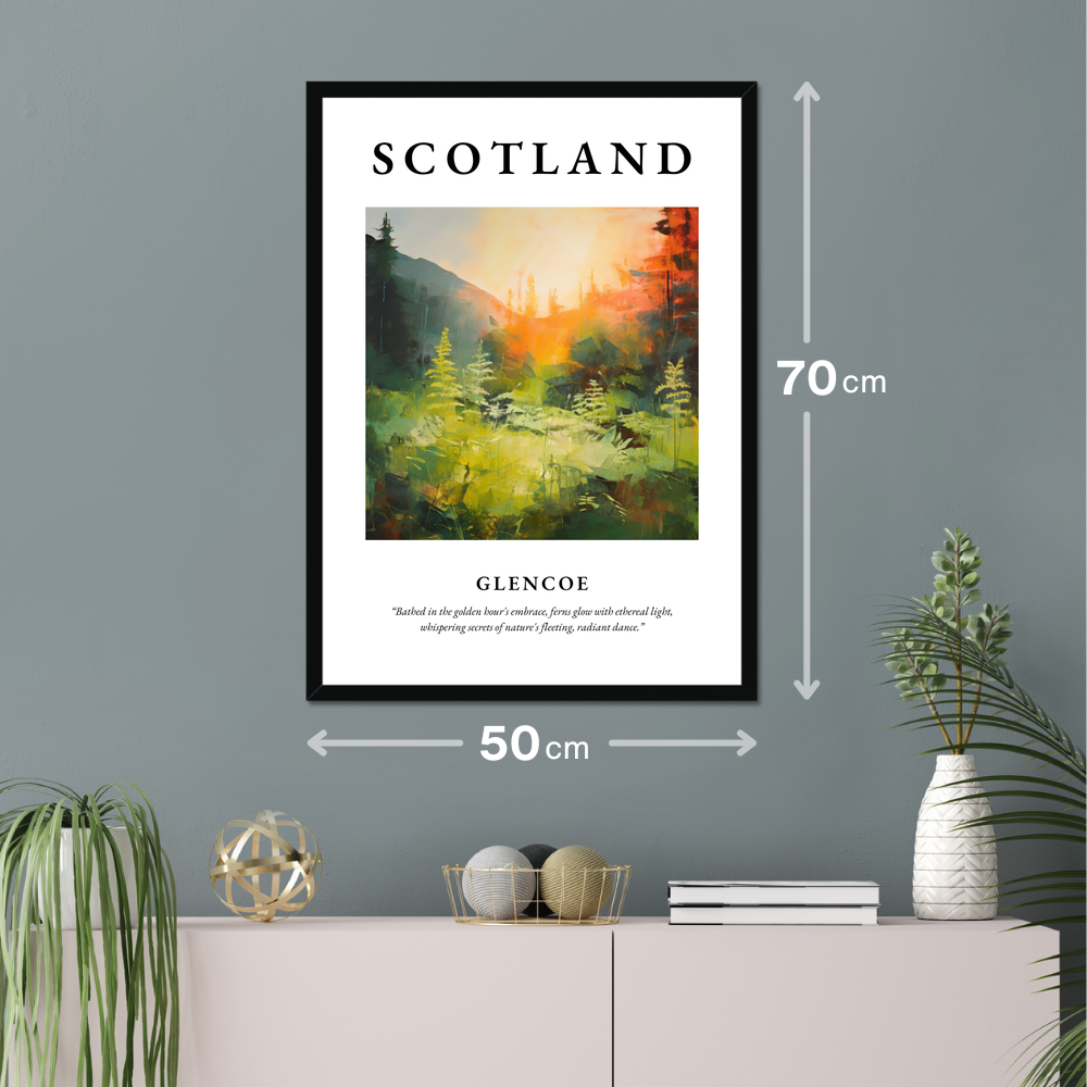 Poster of Glencoe hanging on a wall