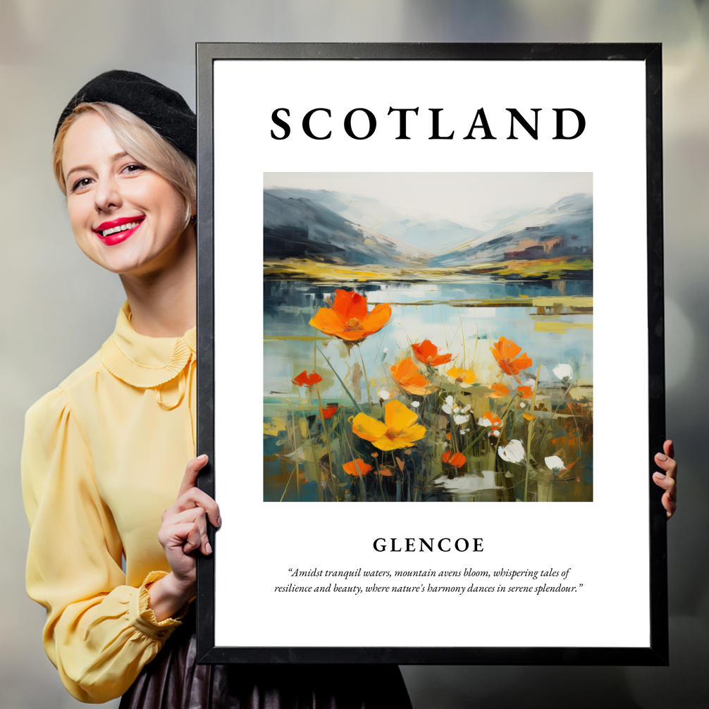 Person holding a poster of Glencoe