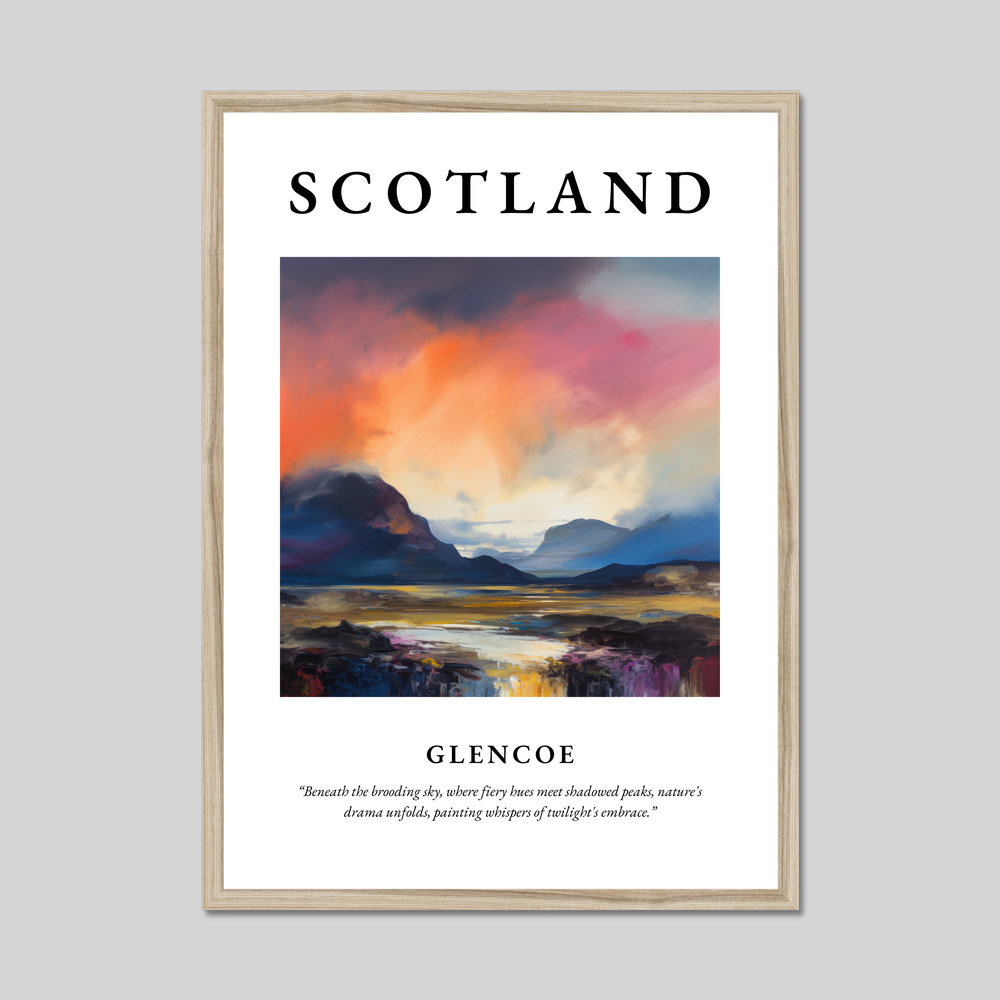 Poster in a natural frame with the word Scotland