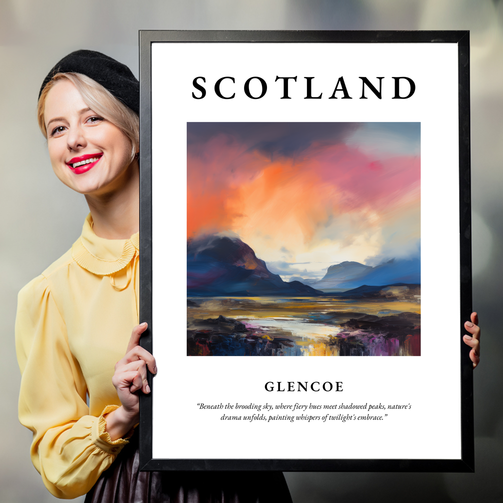 Person holding a poster of Glencoe