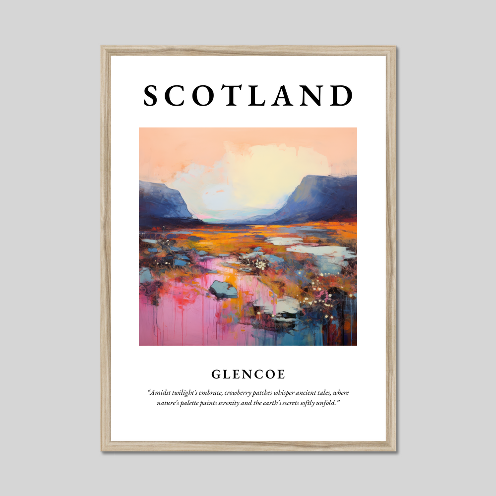 Poster in a natural frame with the word Scotland