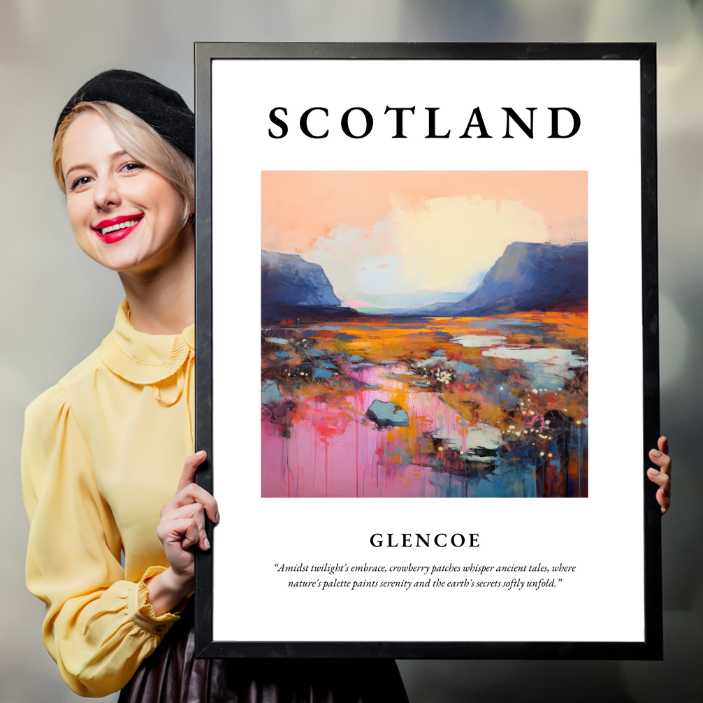 Person holding a poster of Glencoe