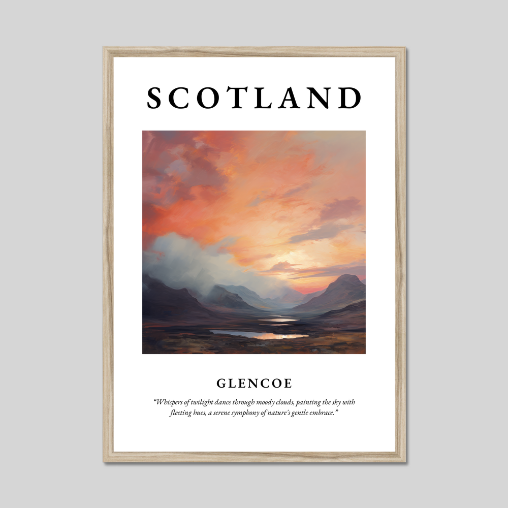 Poster in a natural frame with the word Scotland