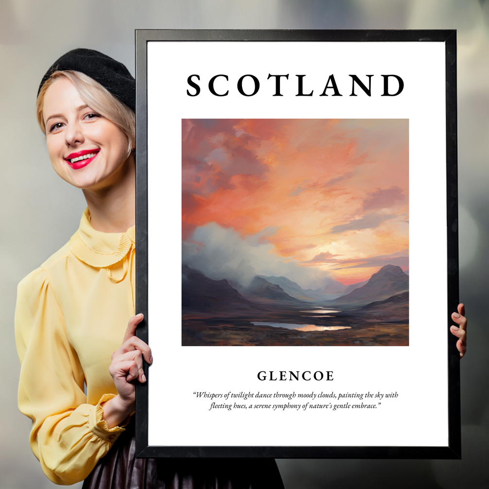 Person holding a poster of Glencoe