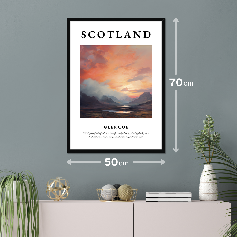 Poster of Glencoe hanging on a wall