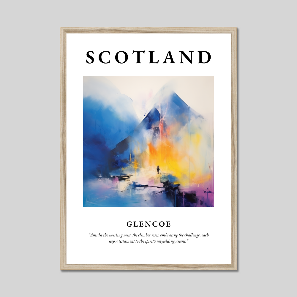 Poster in a natural frame with the word Scotland