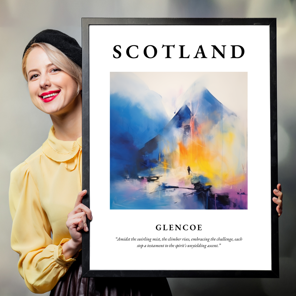 Person holding a poster of Glencoe