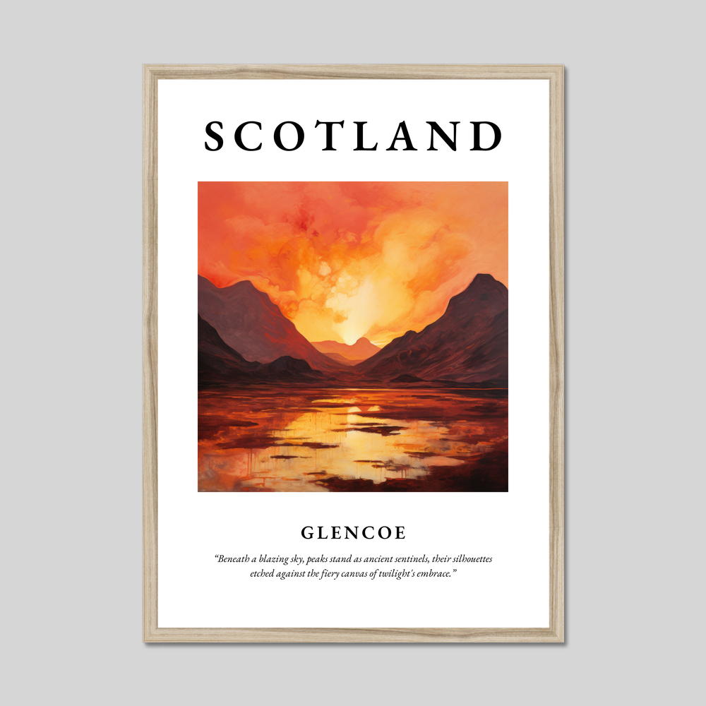 Poster in a natural frame with the word Scotland