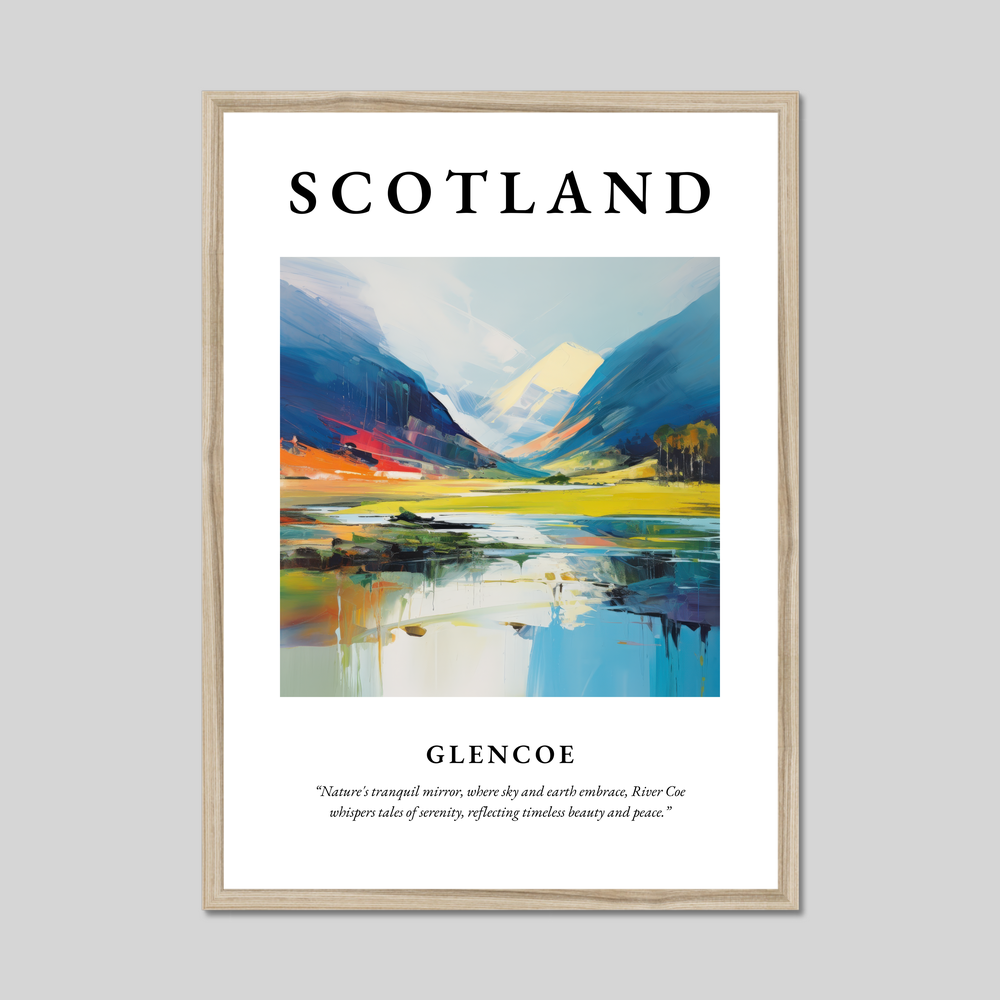 Poster in a natural frame with the word Scotland