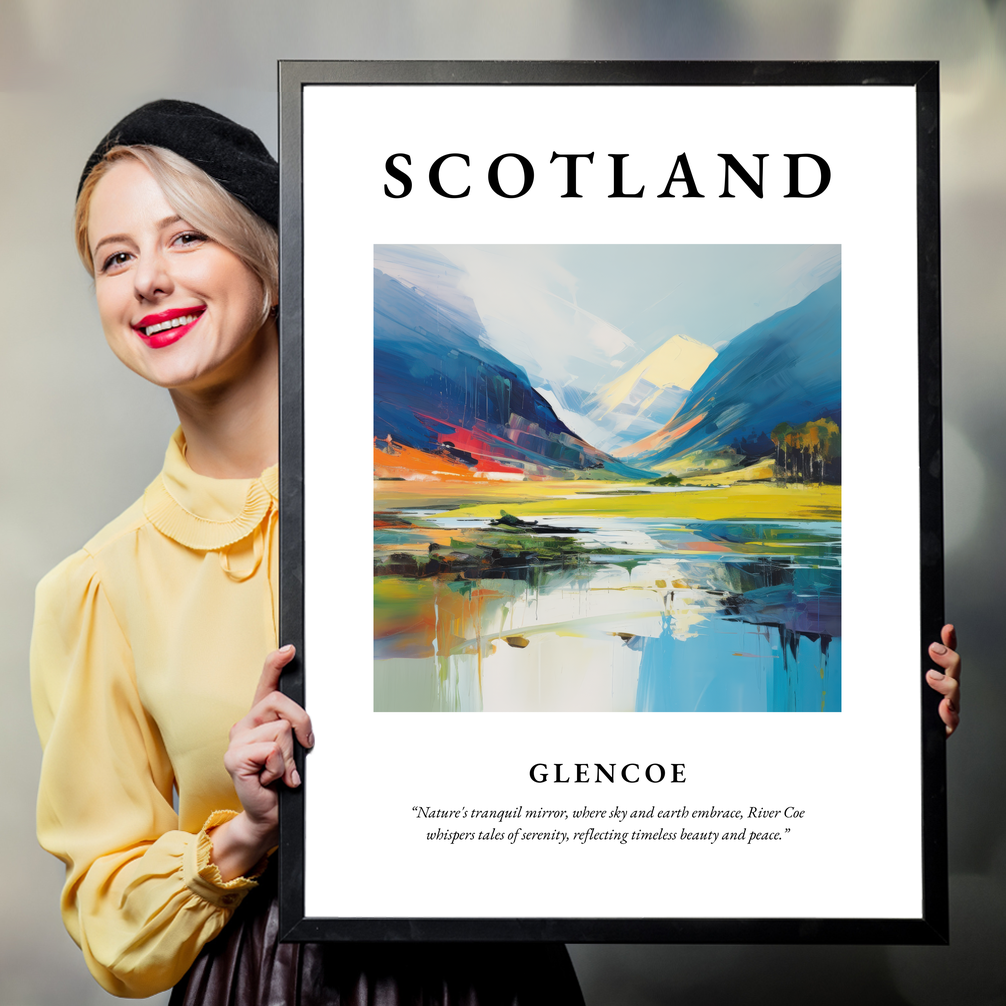 Person holding a poster of Glencoe