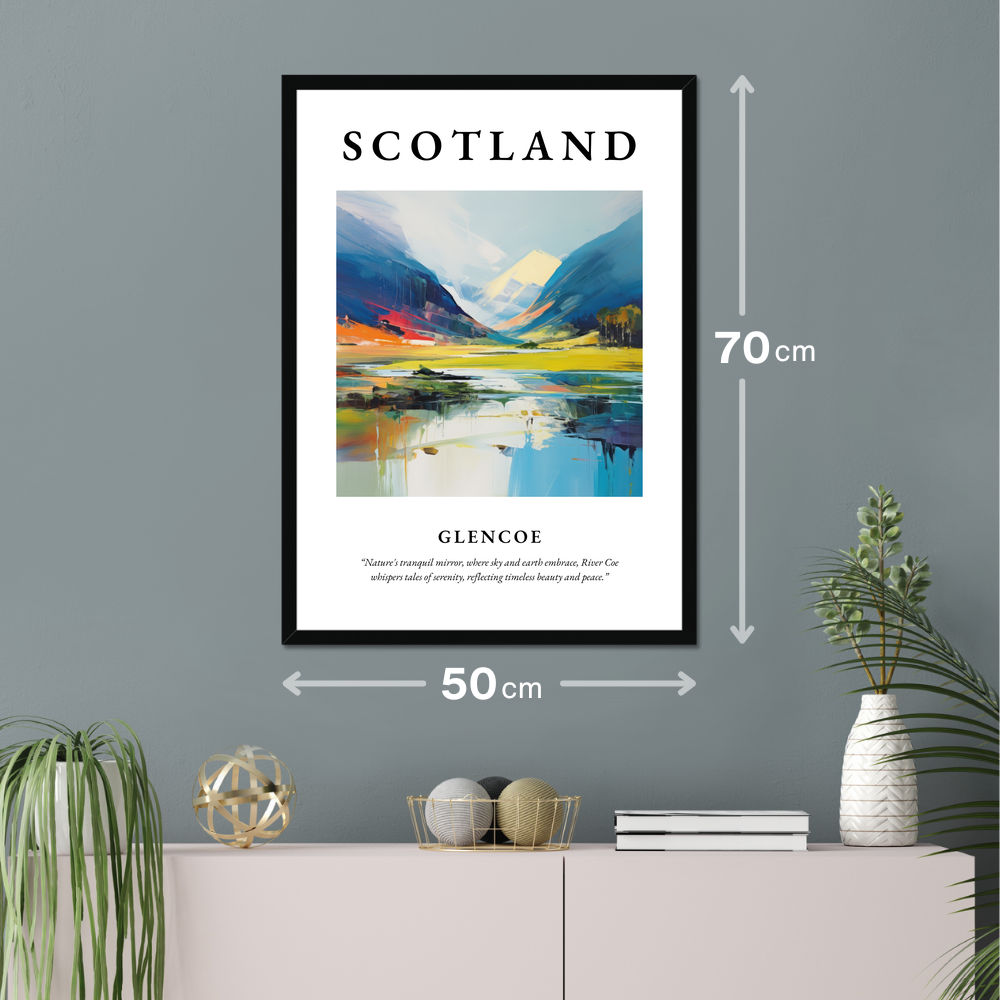 Poster of Glencoe hanging on a wall