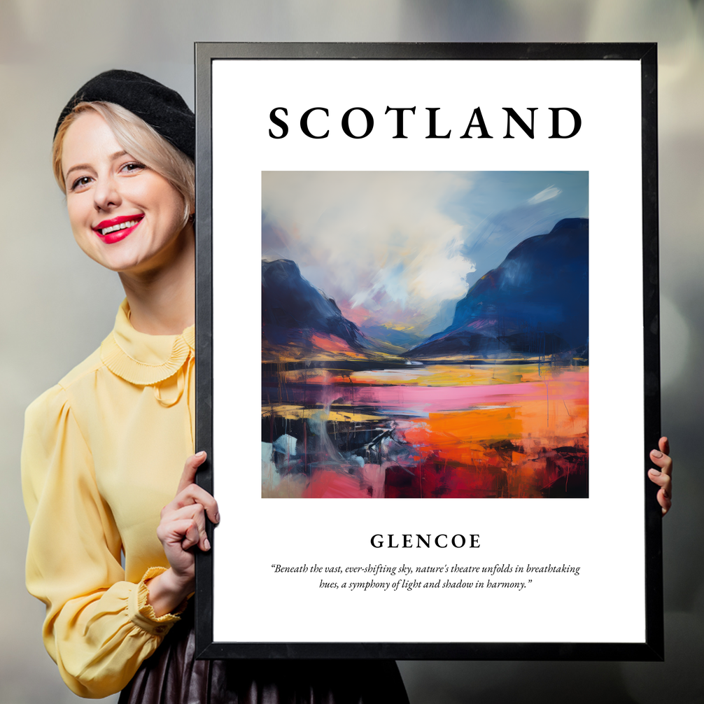 Person holding a poster of Glencoe