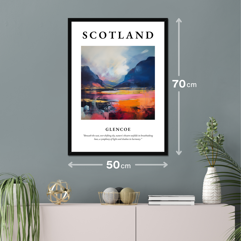 Poster of Glencoe hanging on a wall