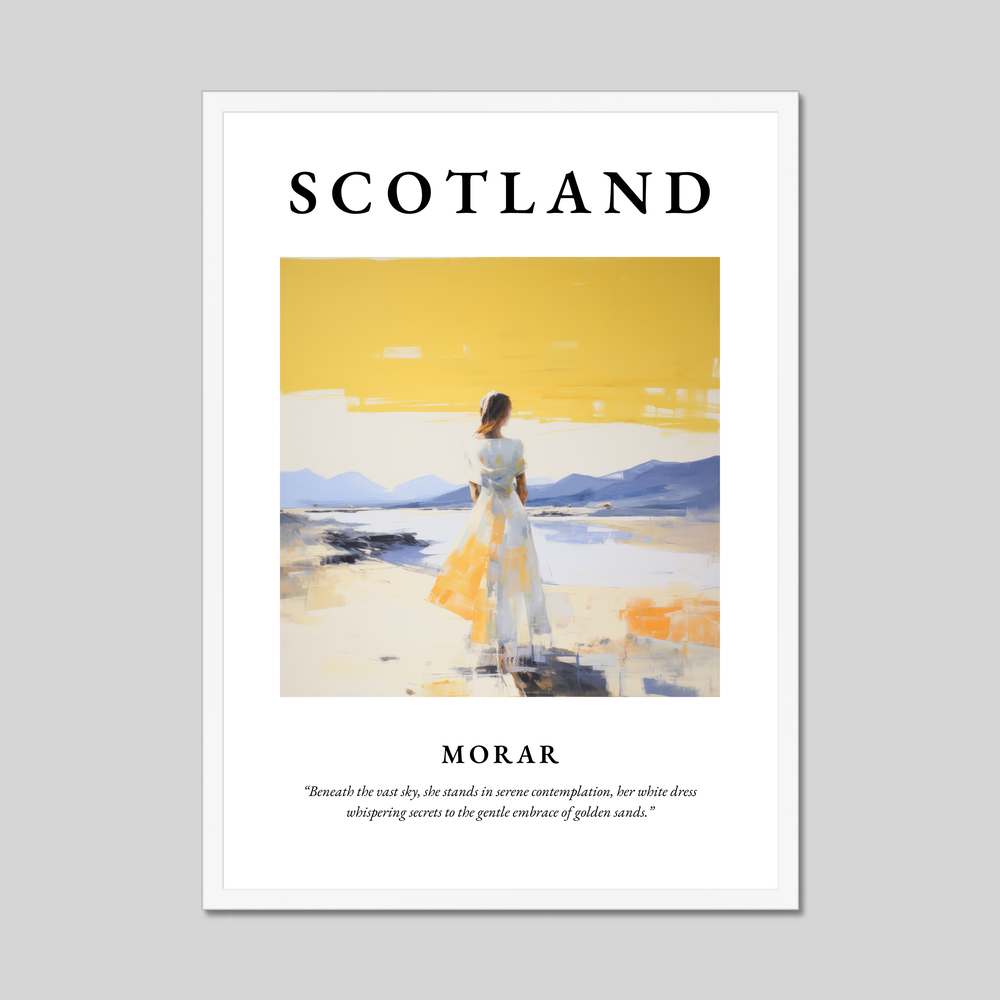 Poster in a white frame with the word Scotland