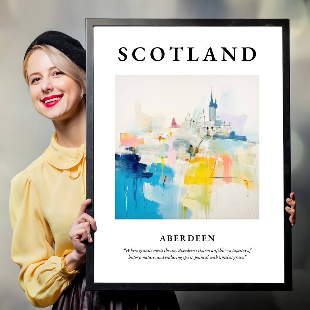 Person holding a poster of Aberdeen