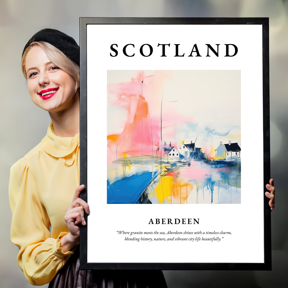 Person holding a poster of Aberdeen