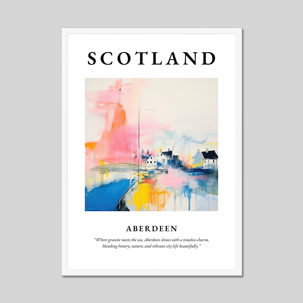 Poster in a white frame with the word Scotland