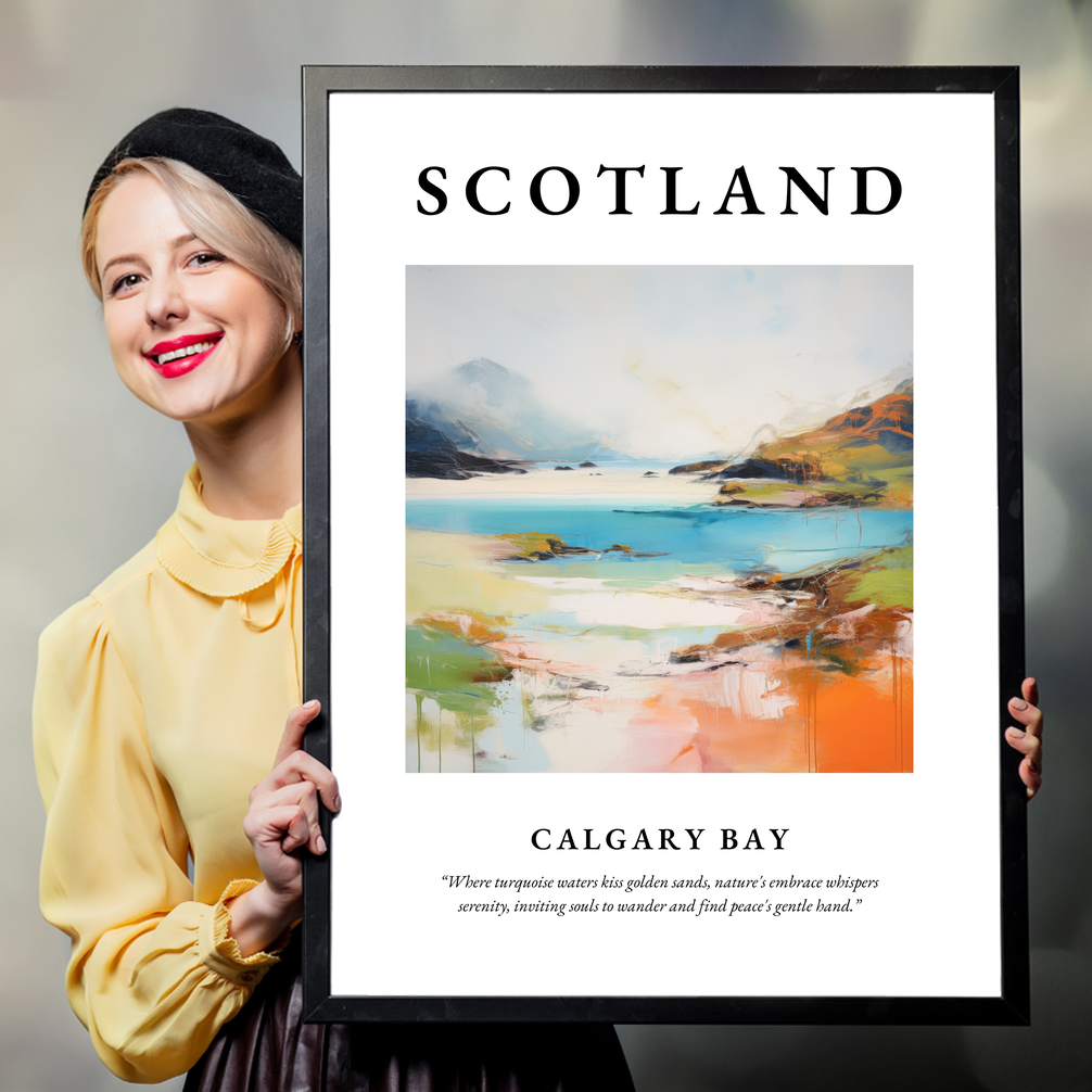 Person holding a poster of Calgary Bay