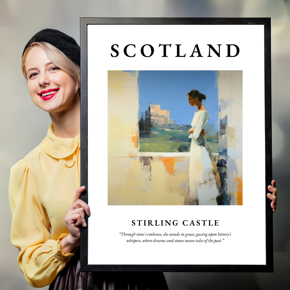 Person holding a poster of Stirling Castle