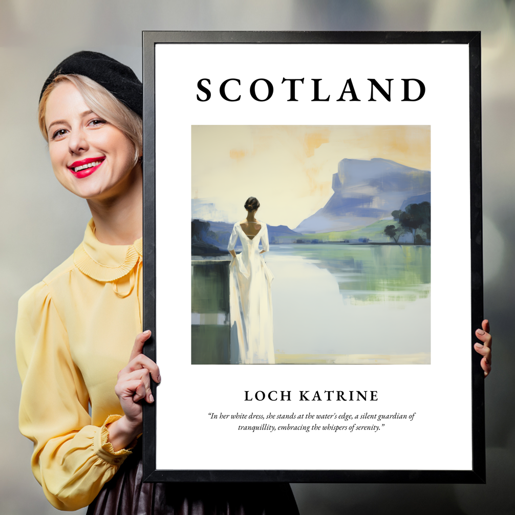 Person holding a poster of Loch Katrine