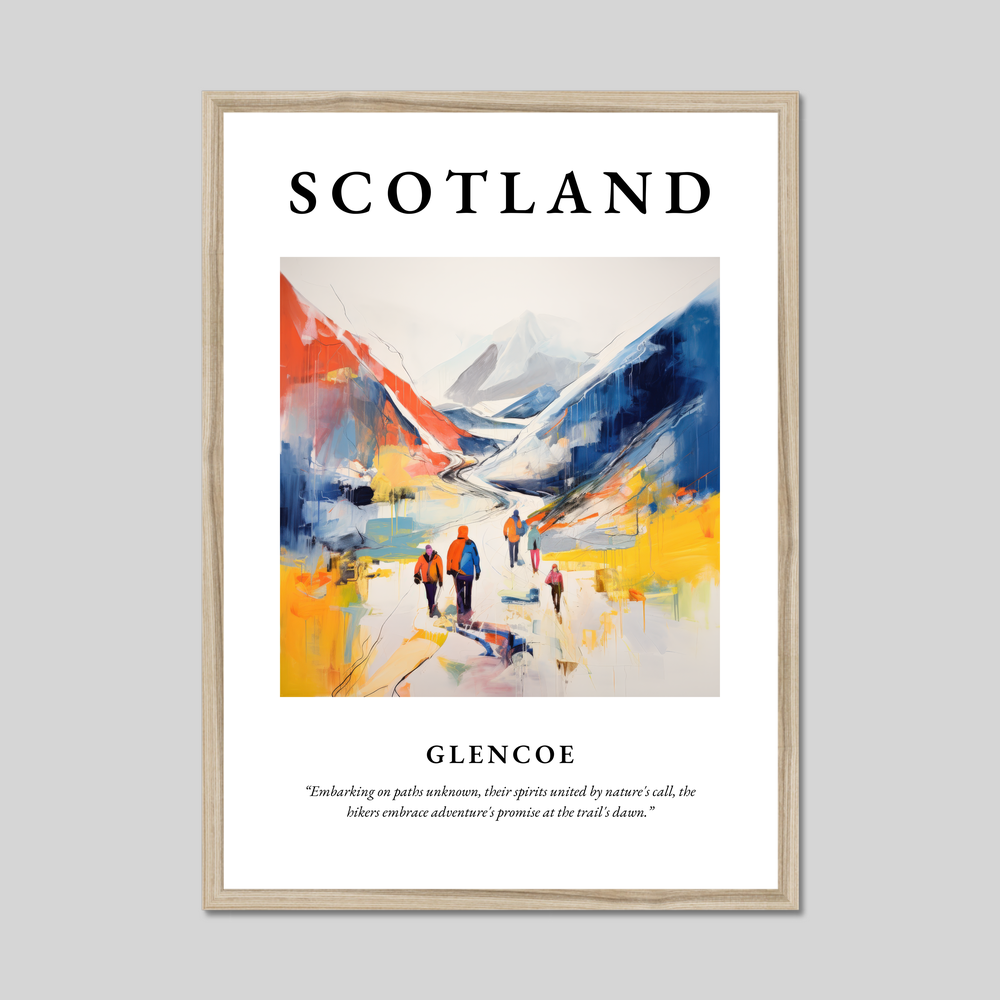 Poster in a natural frame with the word Scotland