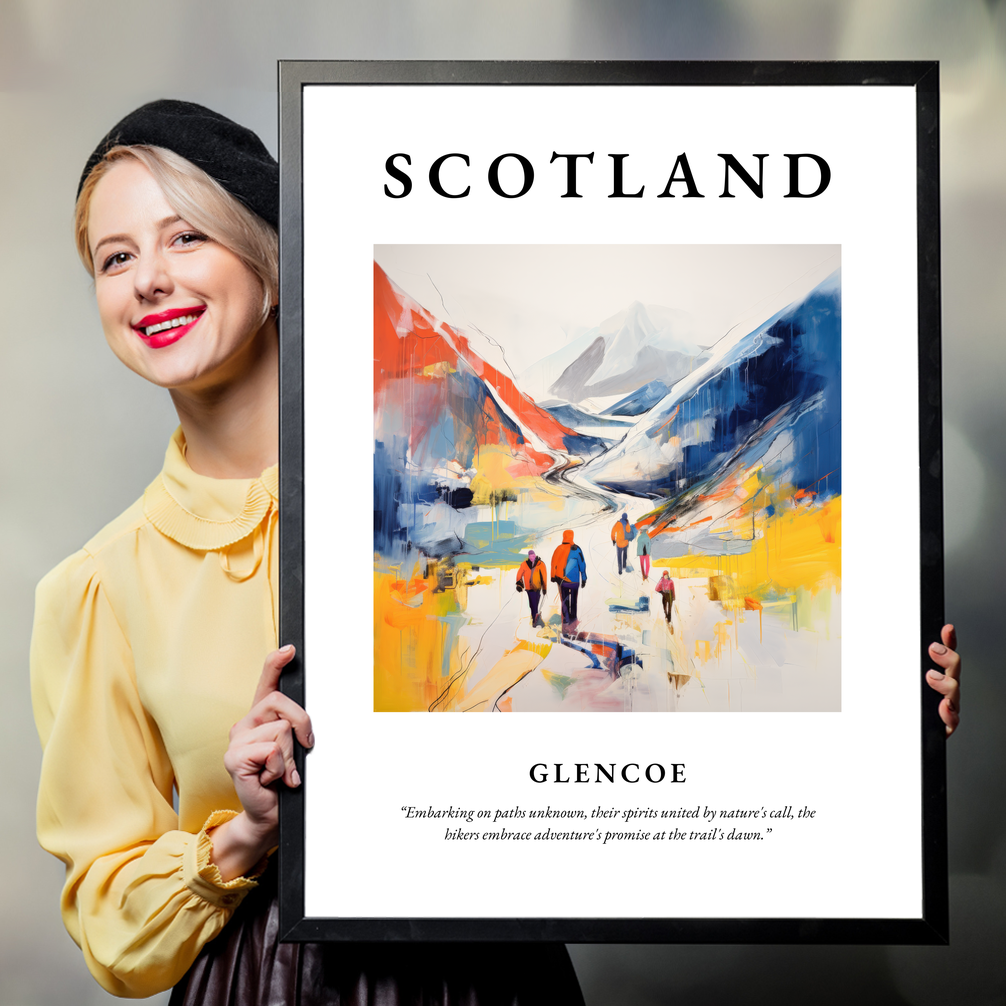 Person holding a poster of Glencoe