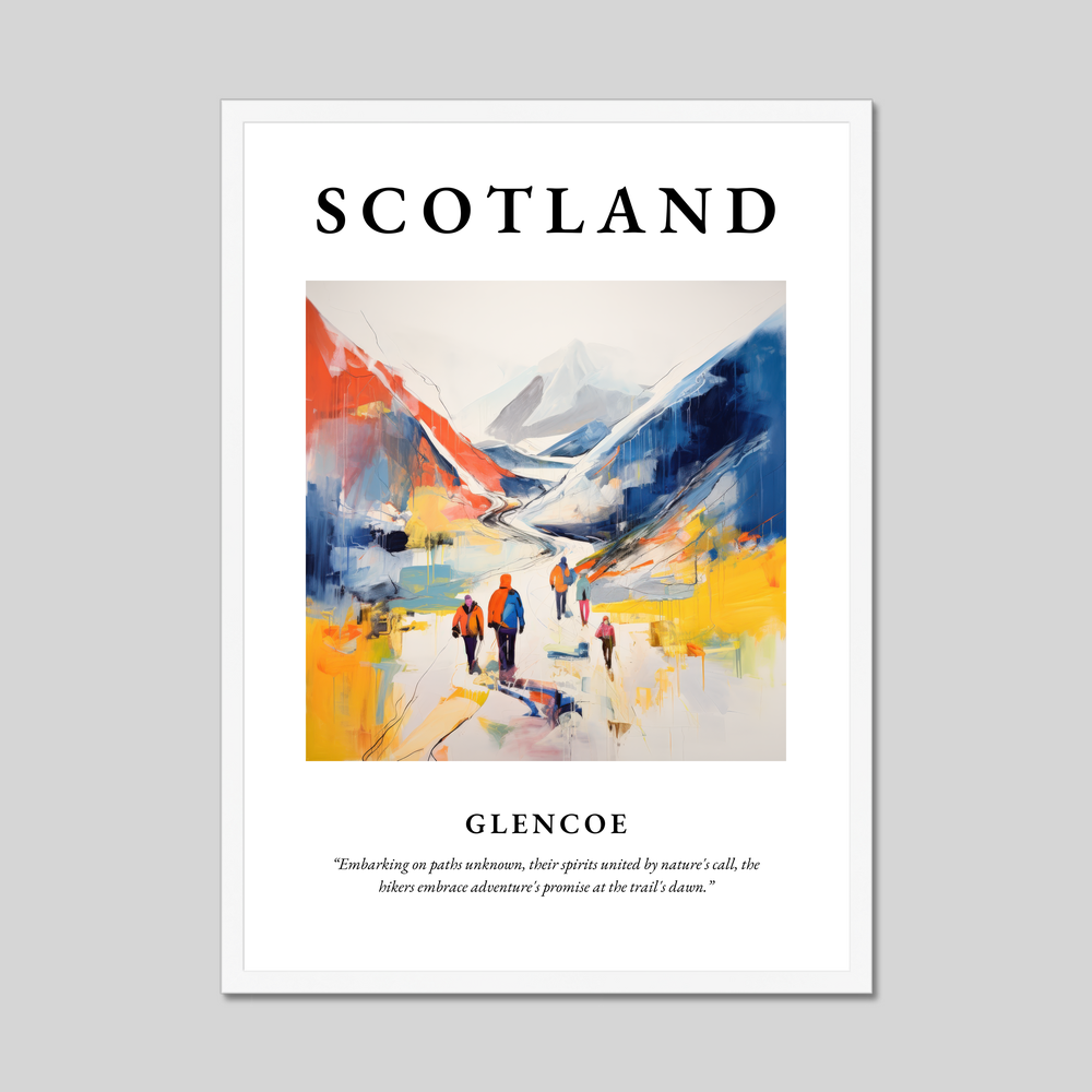 Poster in a white frame with the word Scotland