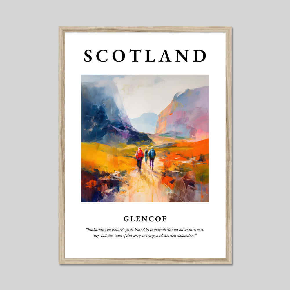 Poster in a natural frame with the word Scotland