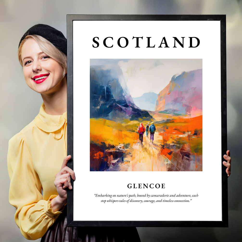 Person holding a poster of Glencoe