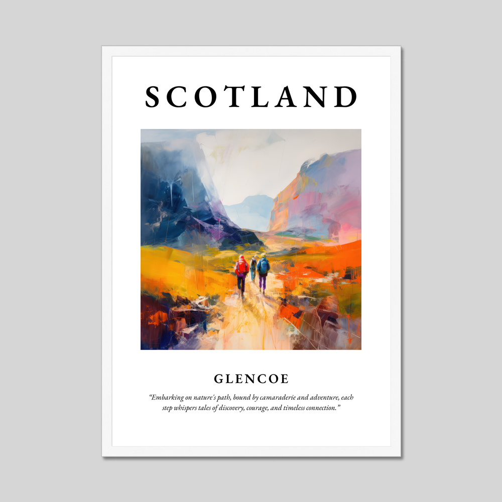 Poster in a white frame with the word Scotland