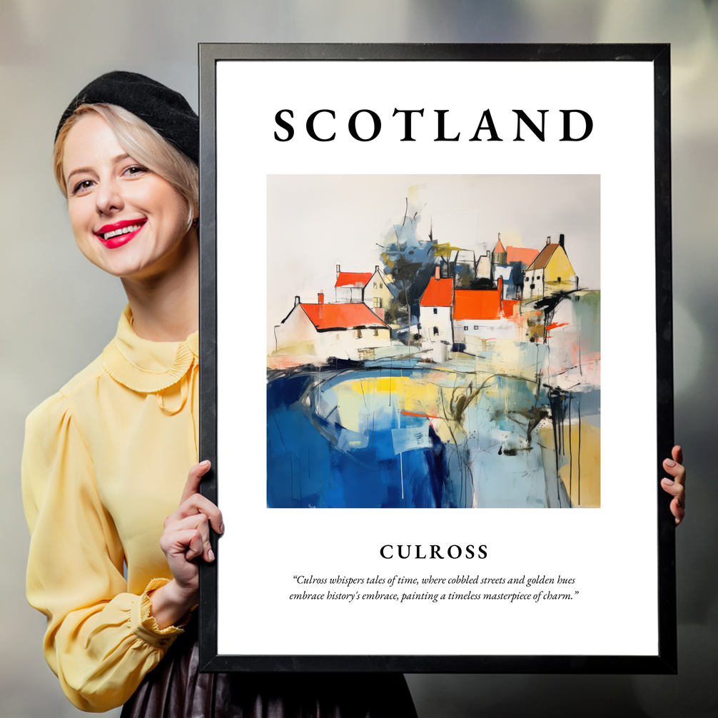 Person holding a poster of Culross