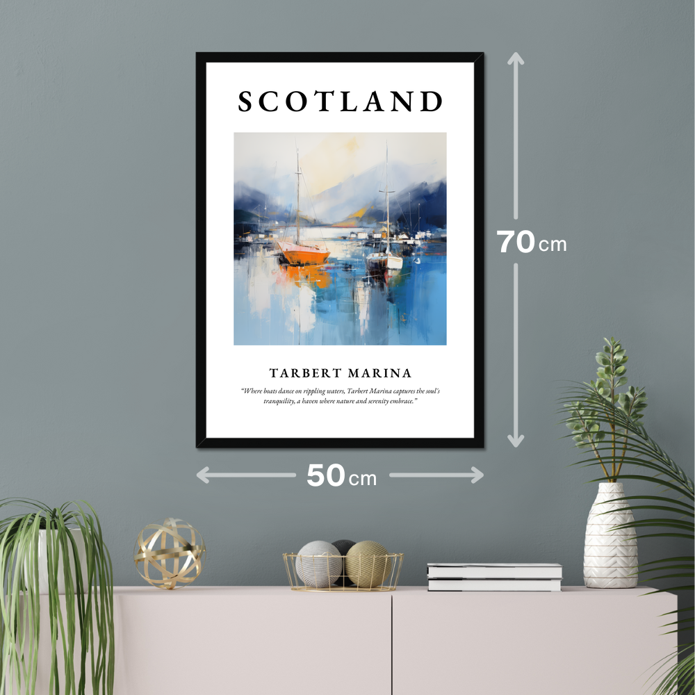 Poster of Tarbert Marina hanging on a wall