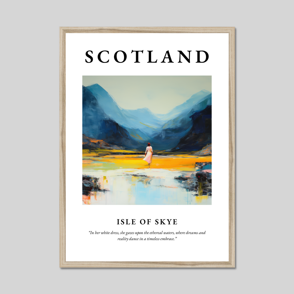 Poster in a natural frame with the word Scotland