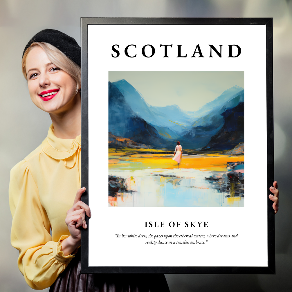 Person holding a poster of Isle of Skye