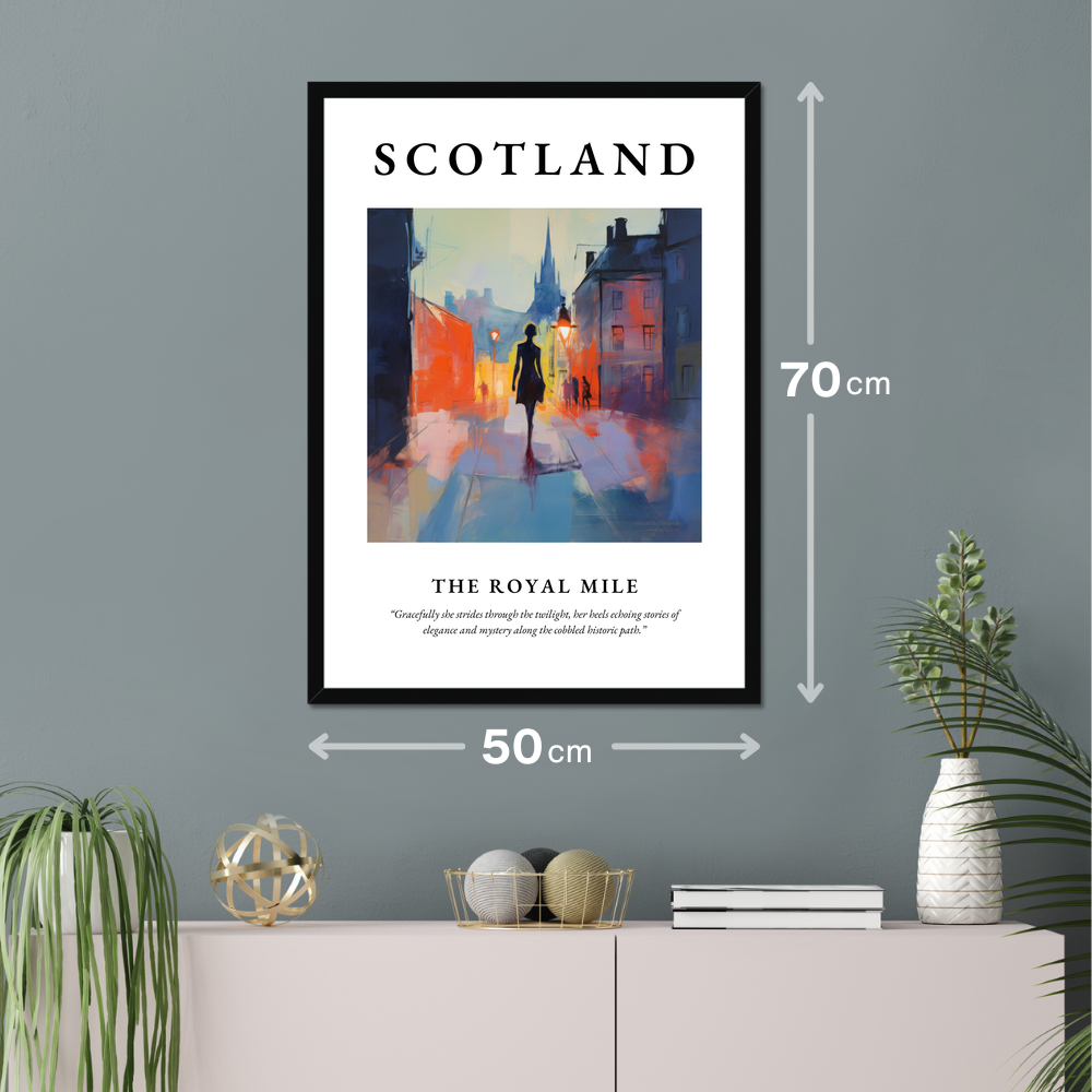 Poster of The Royal Mile hanging on a wall