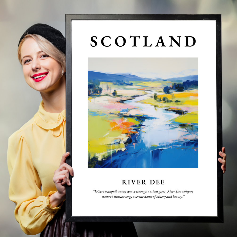 Person holding a poster of River Dee