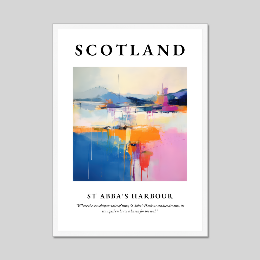 Poster in a white frame with the word Scotland