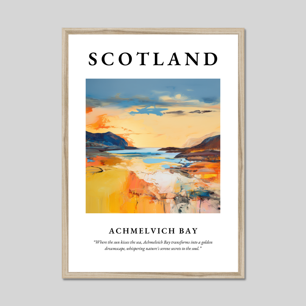 Poster in a natural frame with the word Scotland