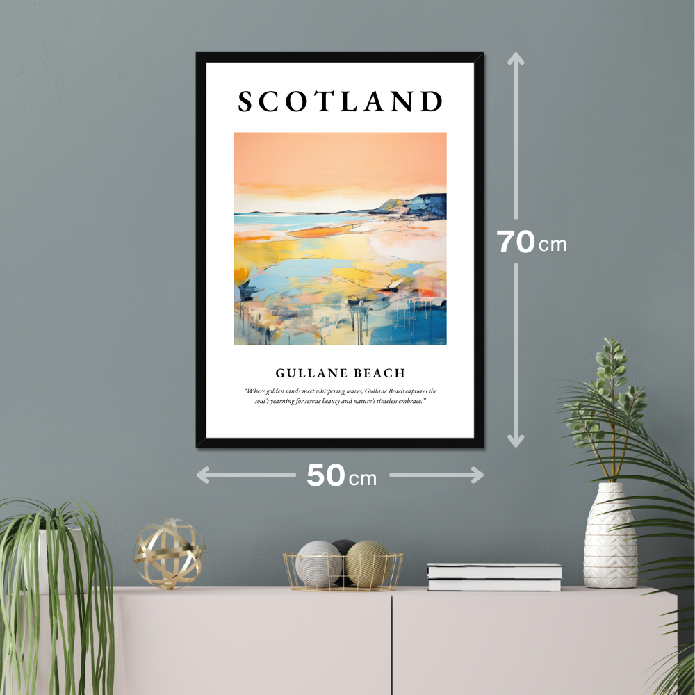 Poster of Gullane Beach hanging on a wall