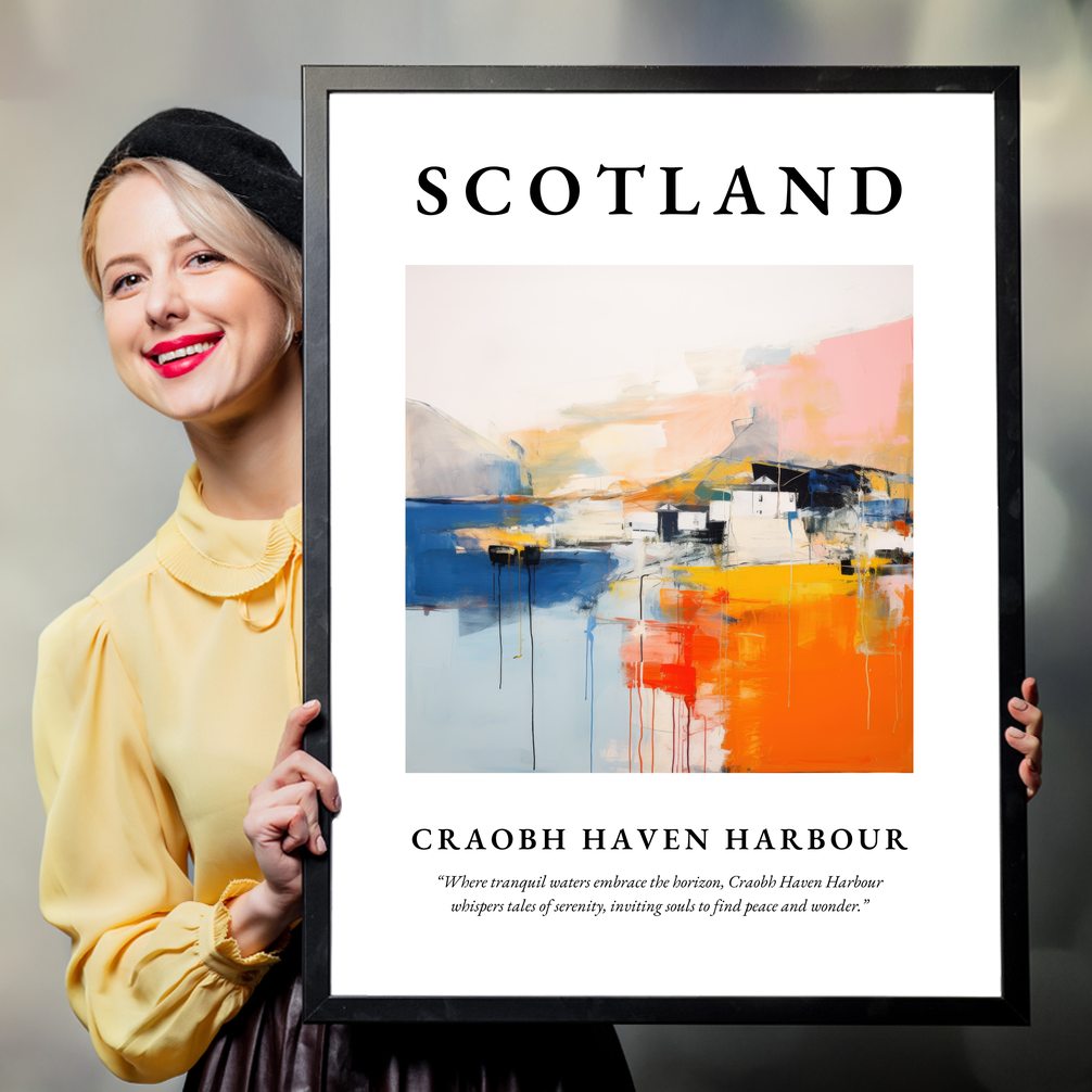 Person holding a poster of Craobh Haven Harbour