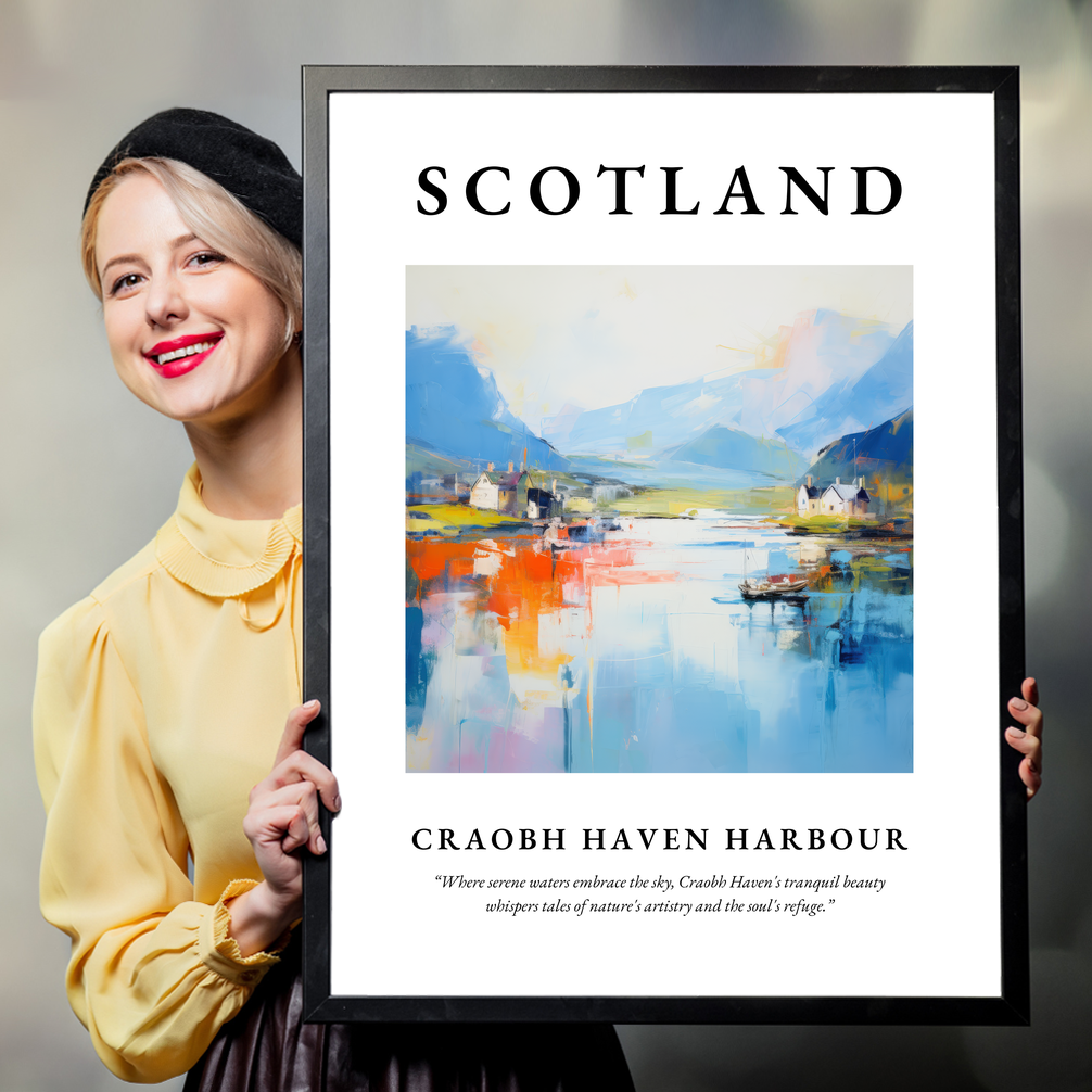 Person holding a poster of Craobh Haven Harbour