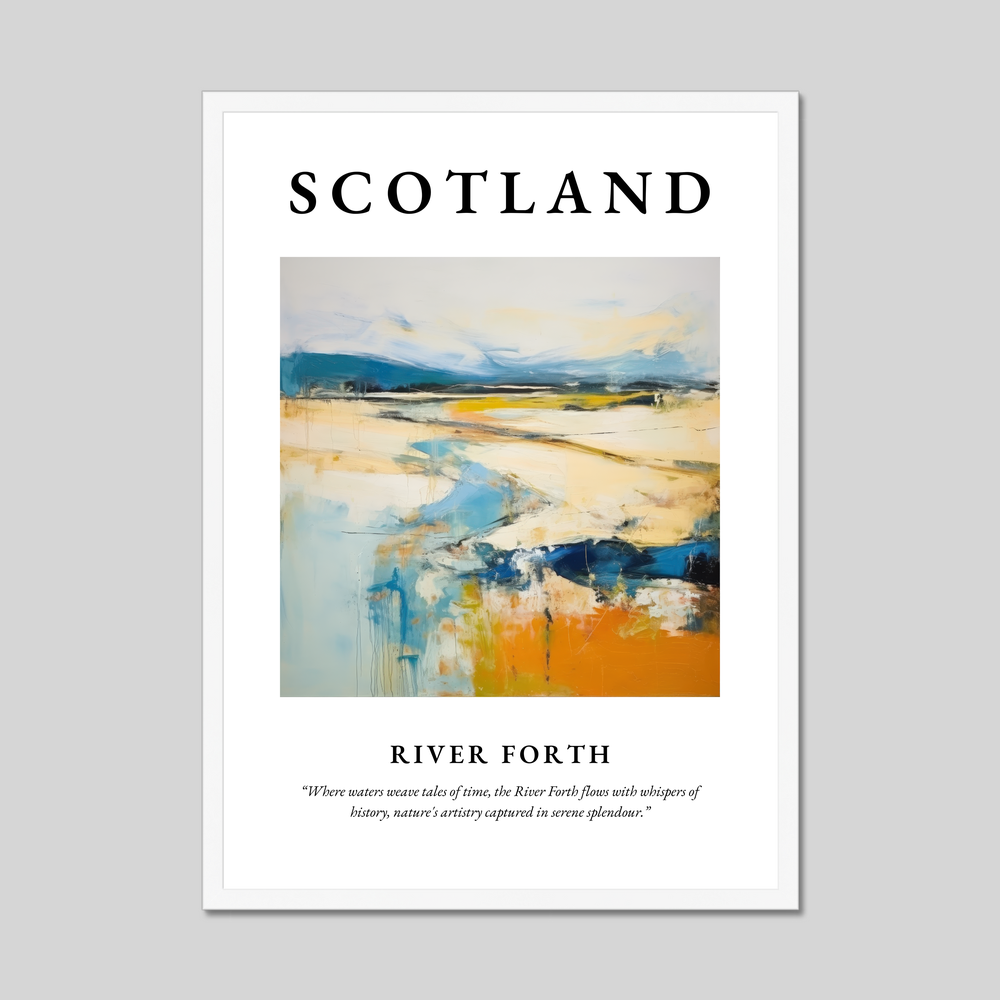 Poster in a white frame with the word Scotland