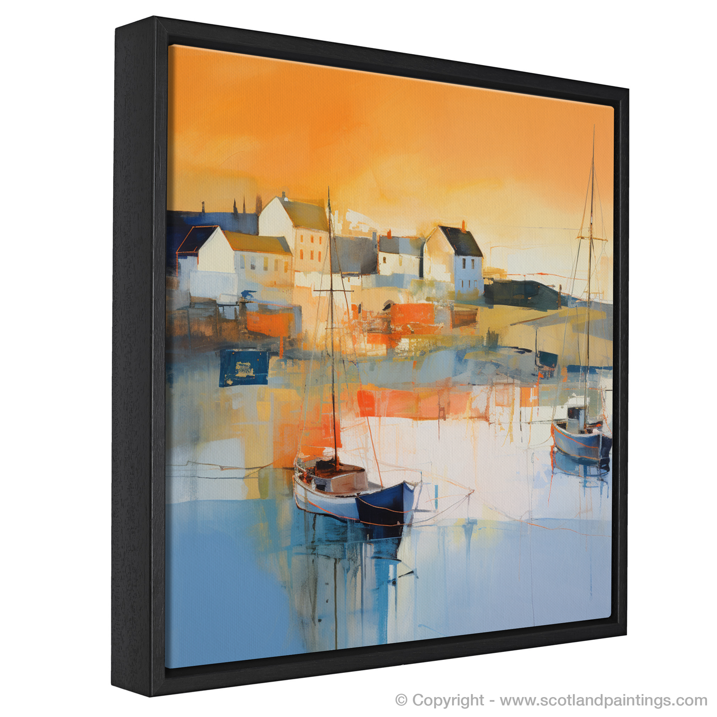 Golden Hour at Port Ellen Harbour: An Abstract Symphony of Light and Colour