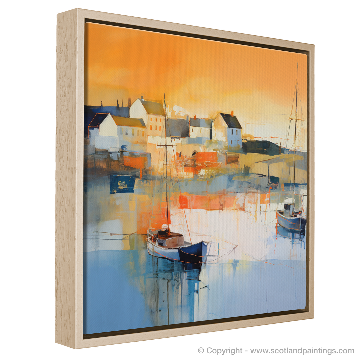 Golden Hour at Port Ellen Harbour: An Abstract Symphony of Light and Colour