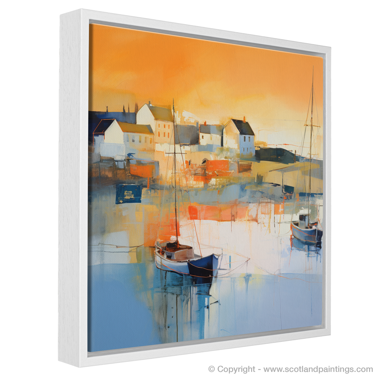 Golden Hour at Port Ellen Harbour: An Abstract Symphony of Light and Colour