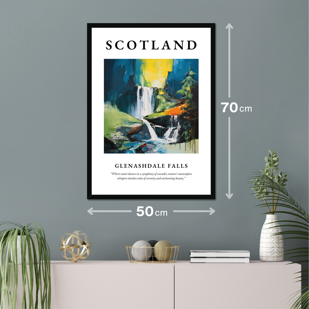 Poster of Glenashdale Falls hanging on a wall