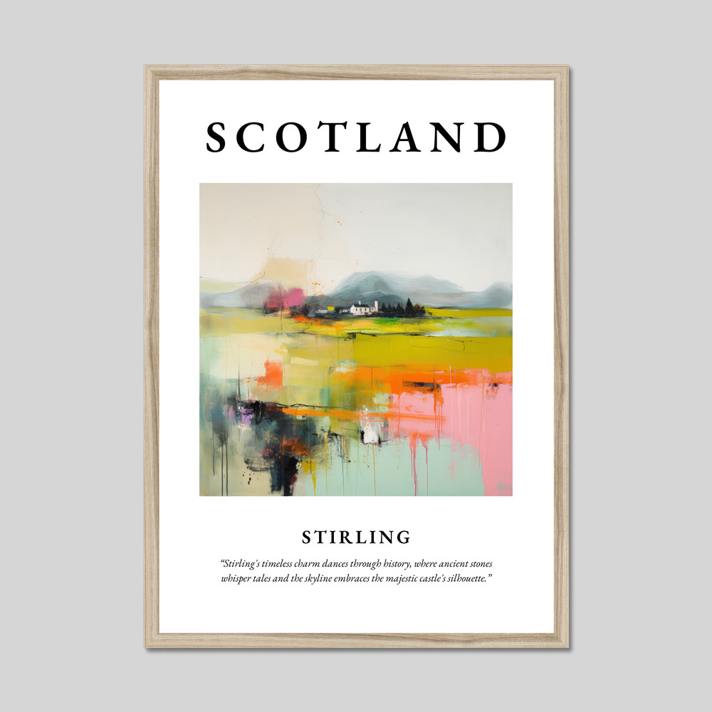 Poster in a natural frame with the word Scotland