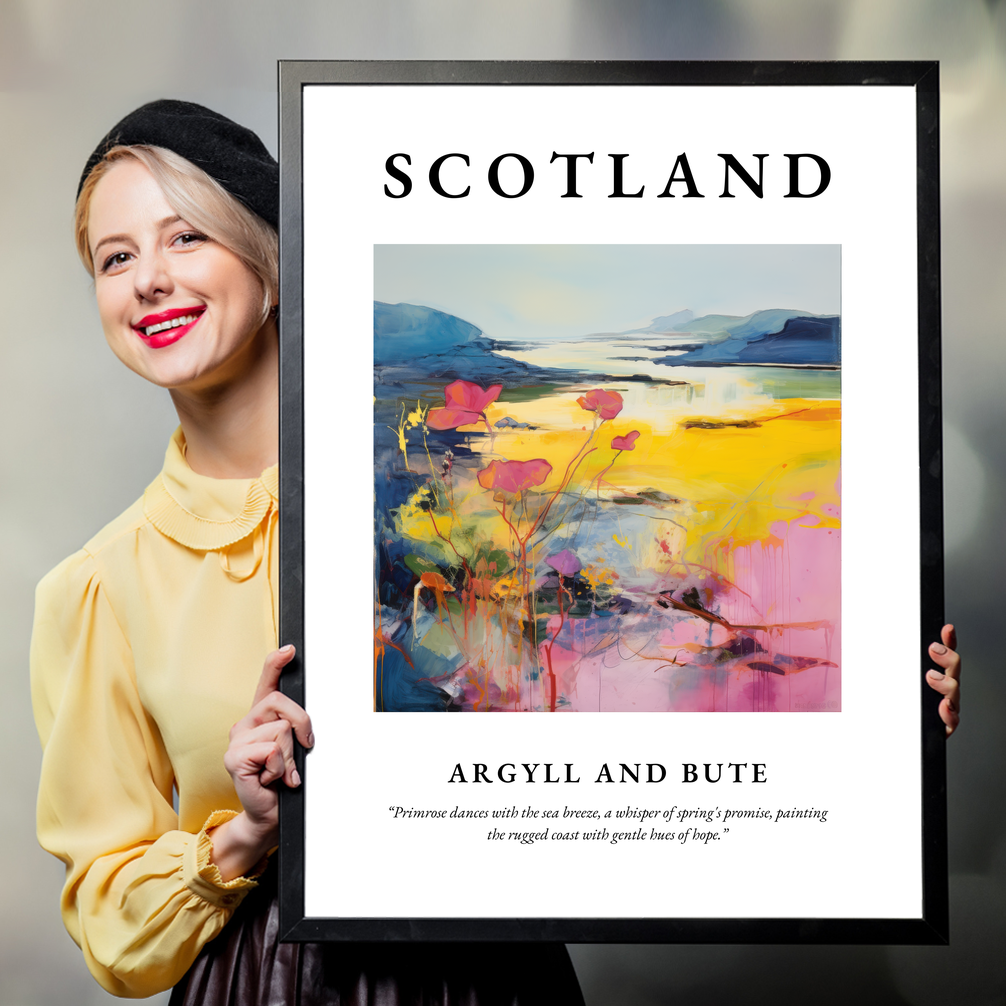 Person holding a poster of Argyll and Bute