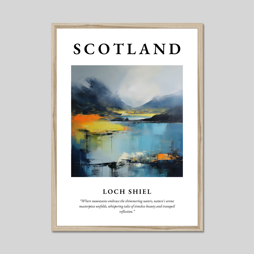 Poster in a natural frame with the word Scotland